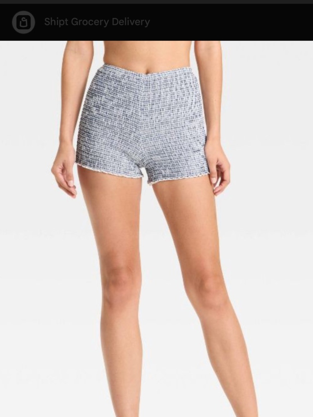 Wild Fable Navy and White Textured Shorts - Picture 4 of 4